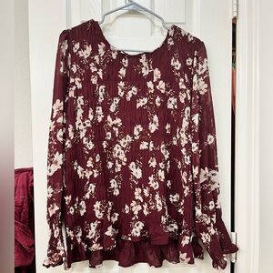 Maurice’s blouse, red with flowers. Never worn. New with Tags